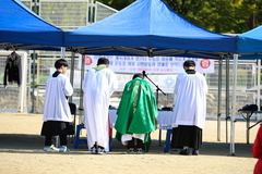 본당의 날 야외 미사참례 모습.